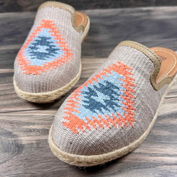 NIB Born Gretta 7M Woven Espadrilles Slip On Clogs Loafers Flats Taupe Fabric - Picture 3 of 11